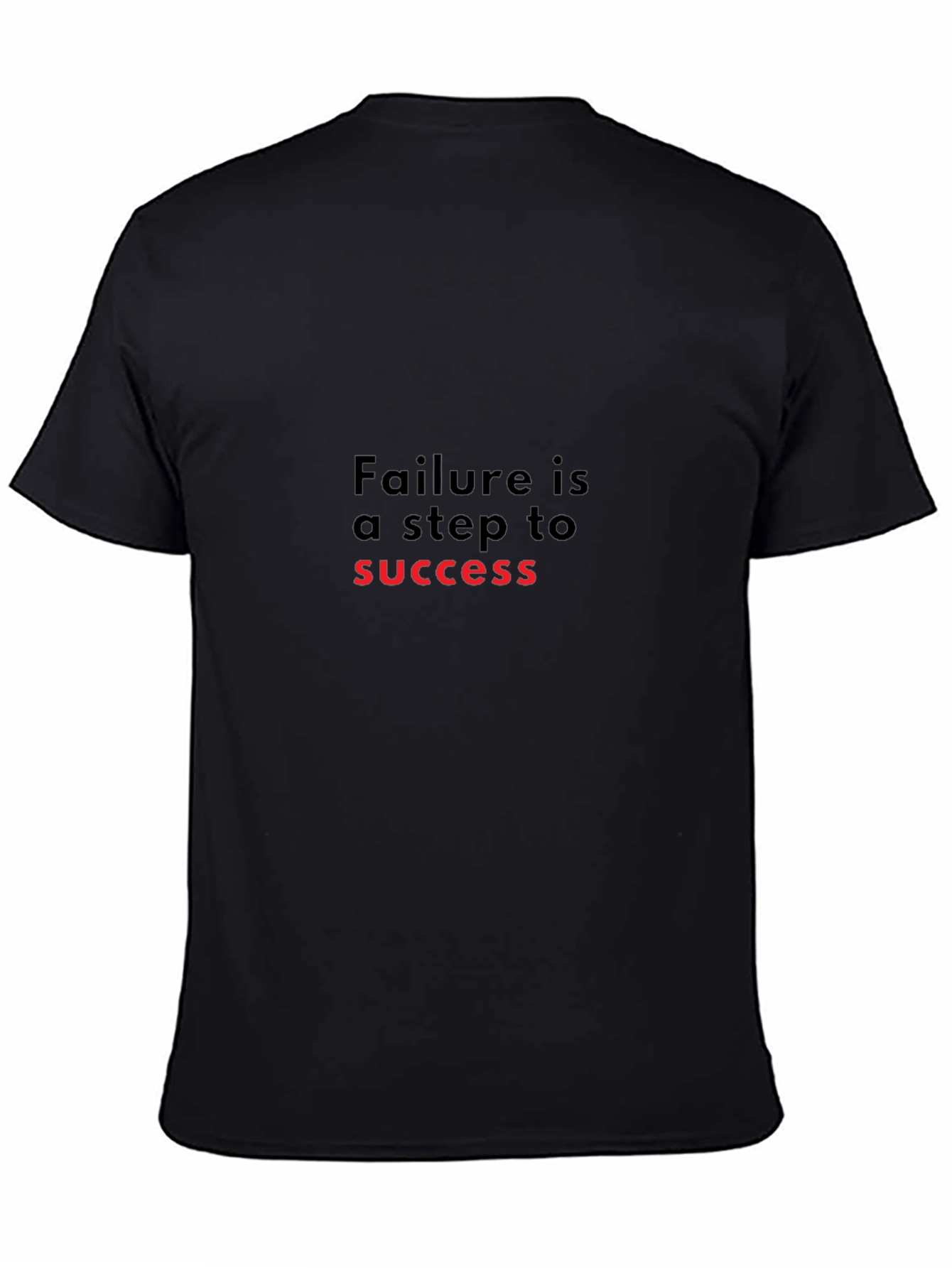 Motivational Black T-Shirt - Success Through Failure