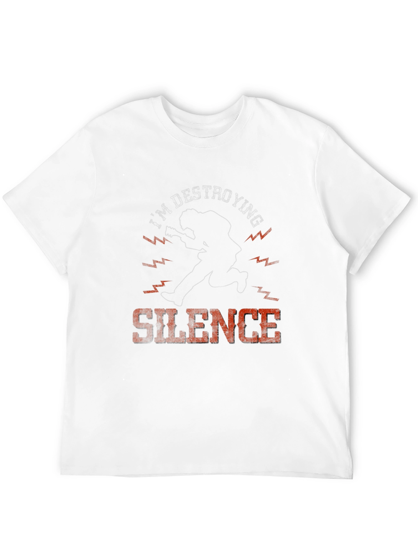 Im Destroying Silence Graphic Print Mens T-Shirt