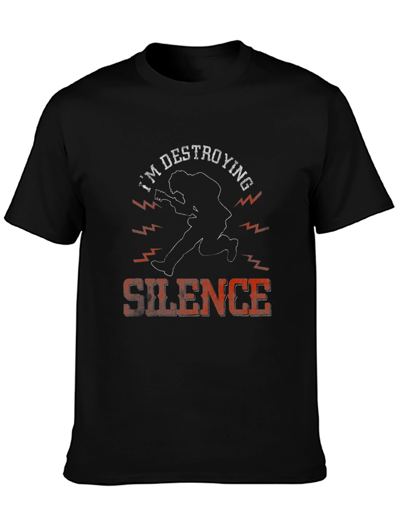 Im Destroying Silence Graphic Print Mens T-Shirt