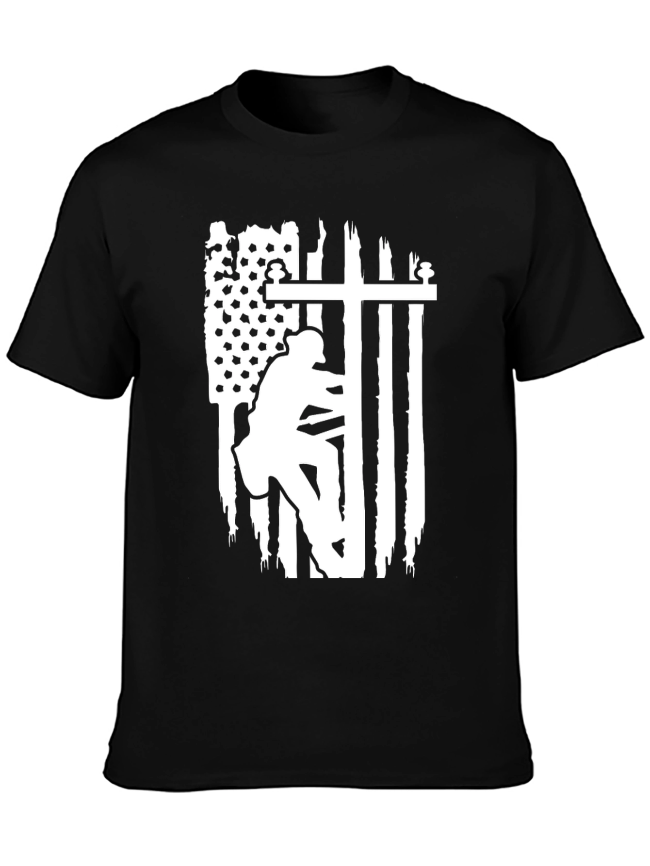 Lineman American Flag Graphic T-Shirt - Black