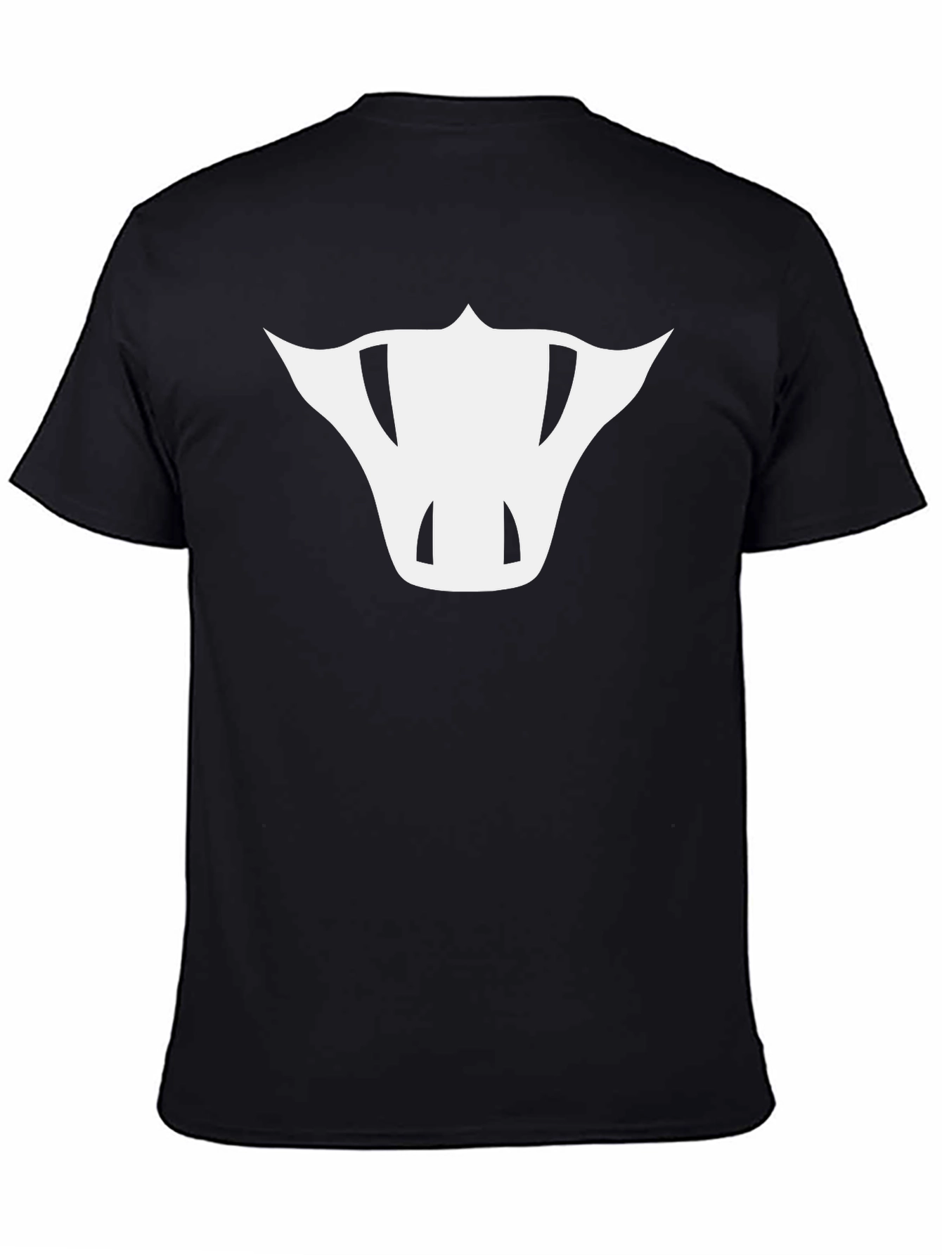Mens Black T-Shirt with Abstract White Bull Design