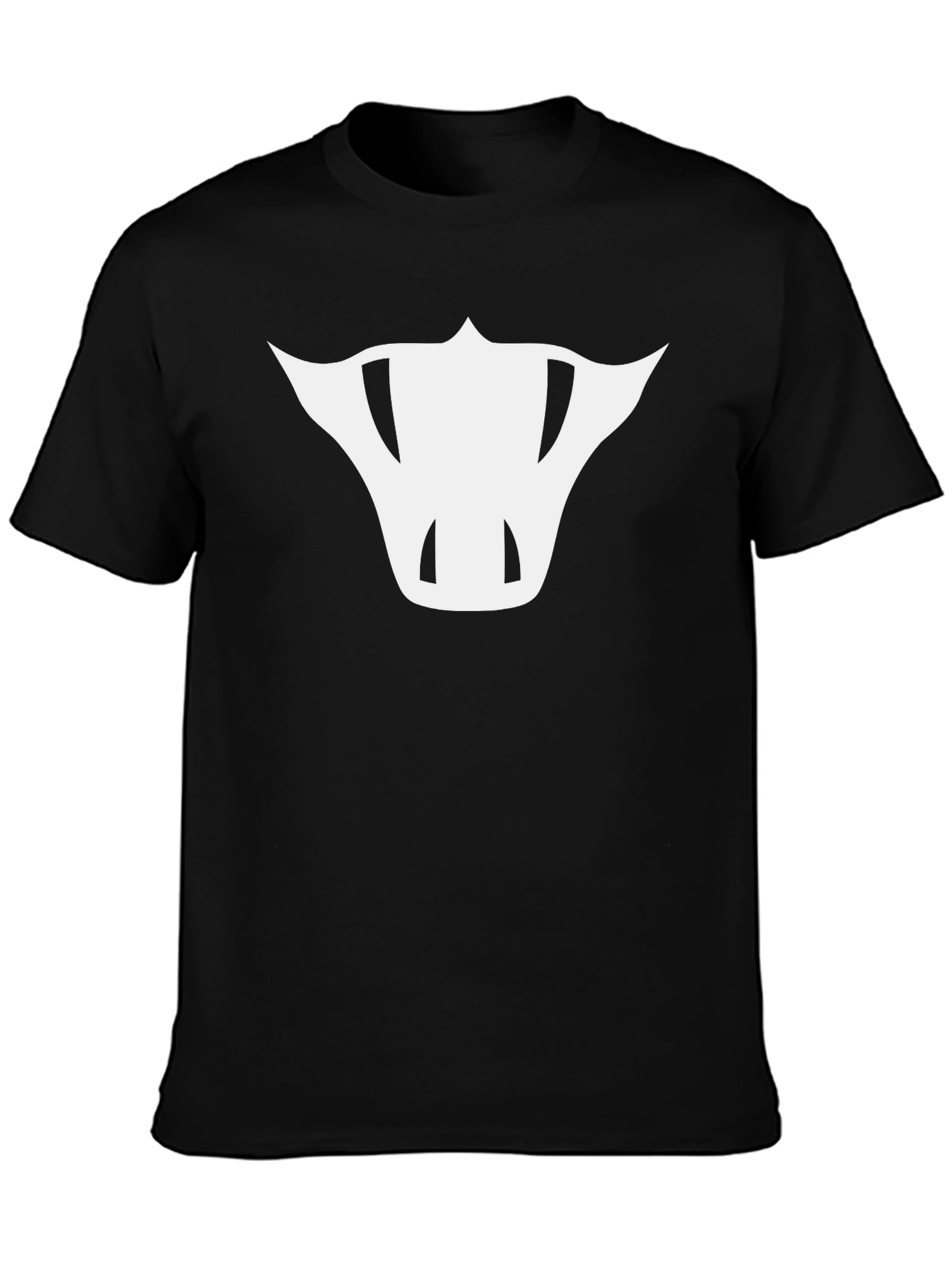 Mens Black T-Shirt with Abstract White Bull Design