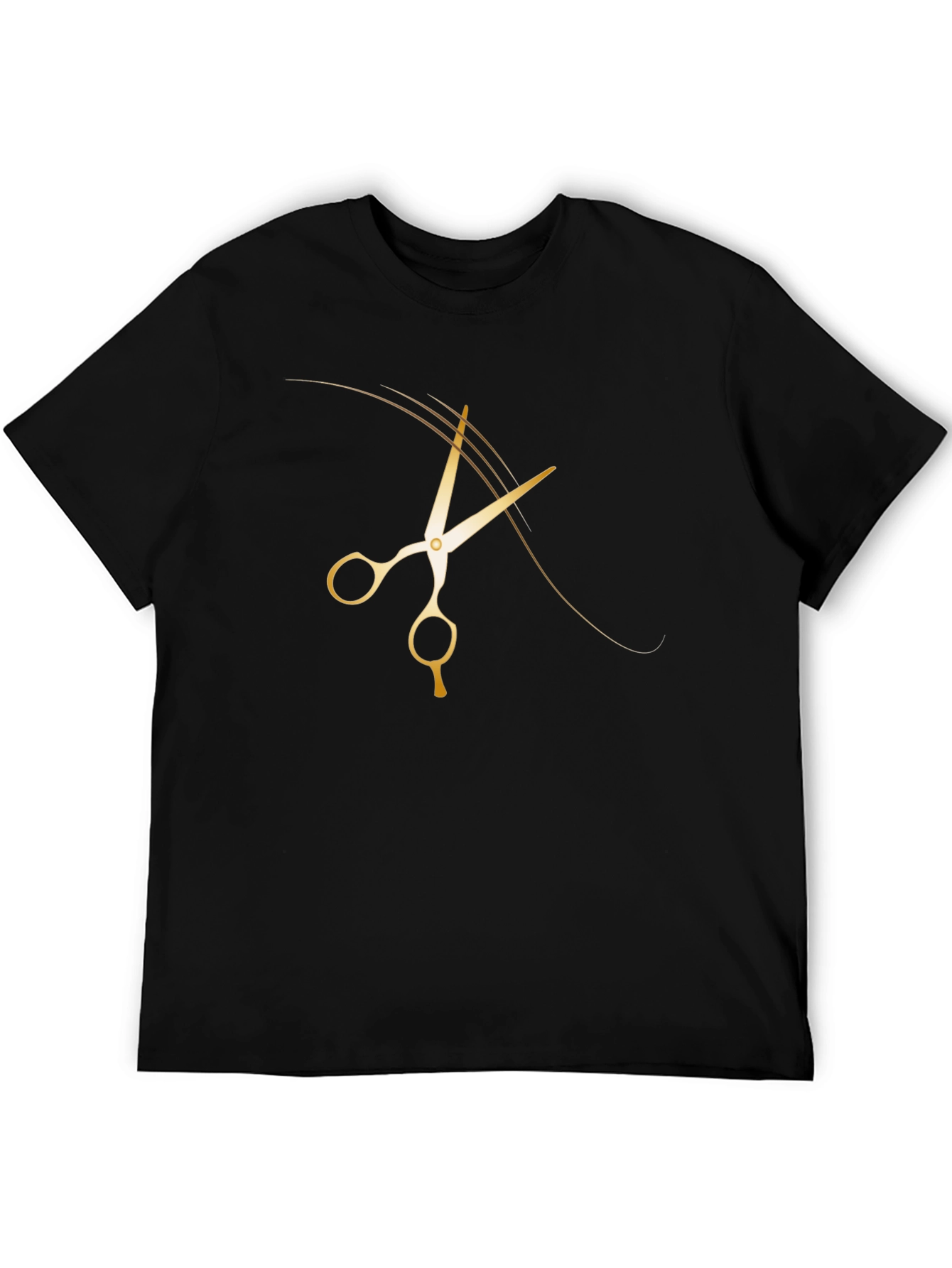 Gold Scissor Graphic T-Shirt Barber Style
