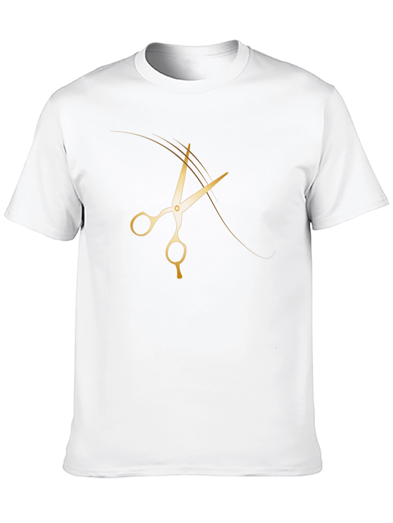 Gold Scissor Graphic T-Shirt Barber Style