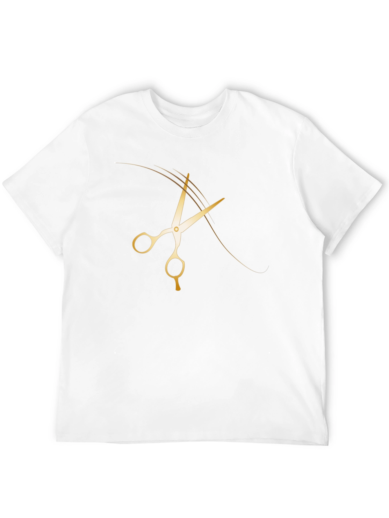 Gold Scissor Graphic T-Shirt Barber Style