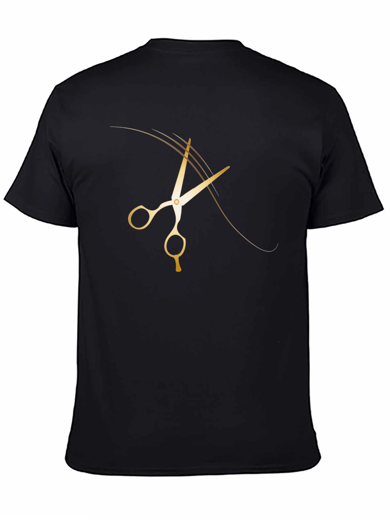 Gold Scissor Graphic T-Shirt Barber Style