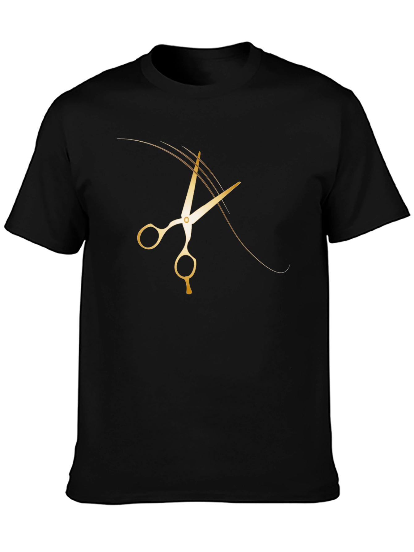 Gold Scissor Graphic T-Shirt Barber Style