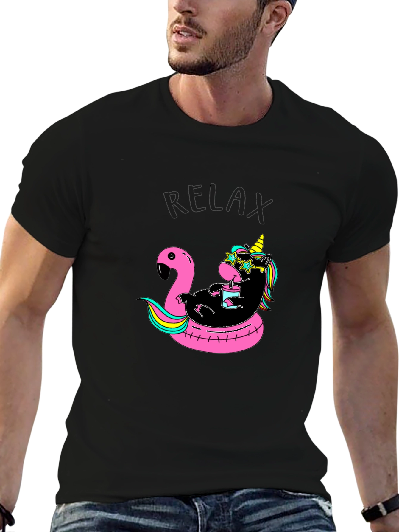 Relaxing Unicorn Flamingo Pool Float T-Shirt