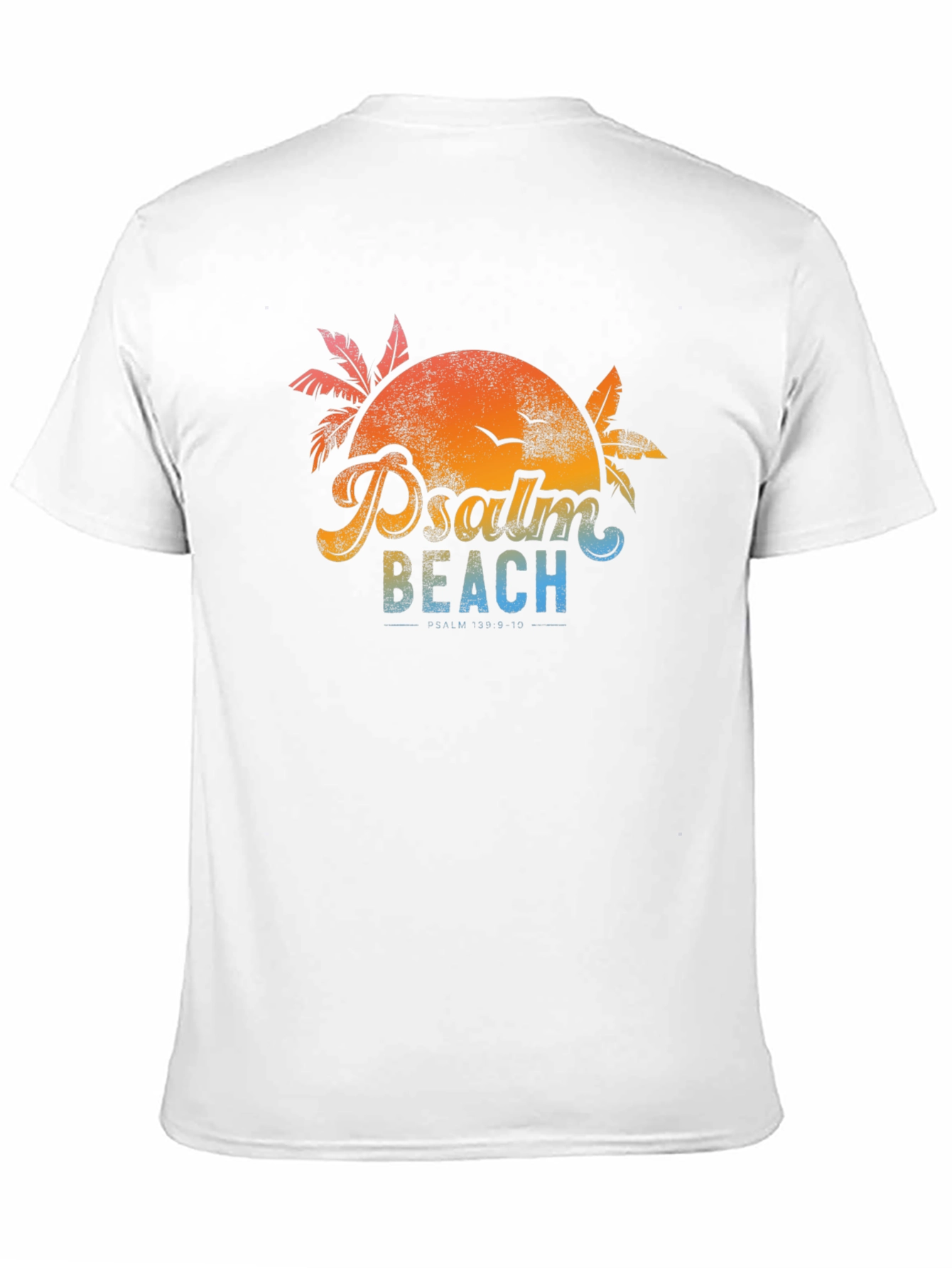 Psalm Beach T-Shirt - Retro Sunset Design
