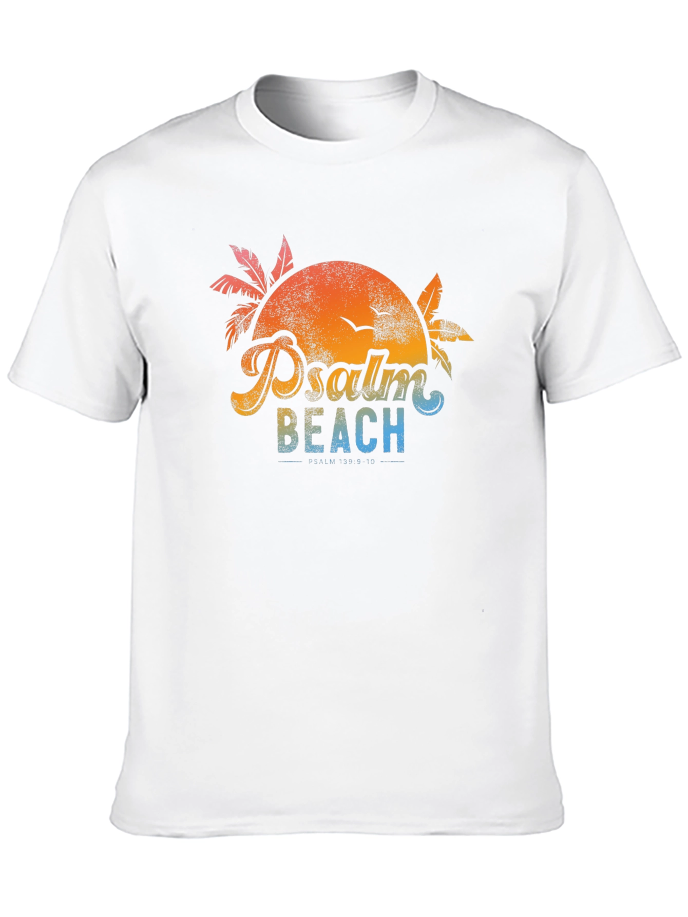 Psalm Beach T-Shirt - Retro Sunset Design
