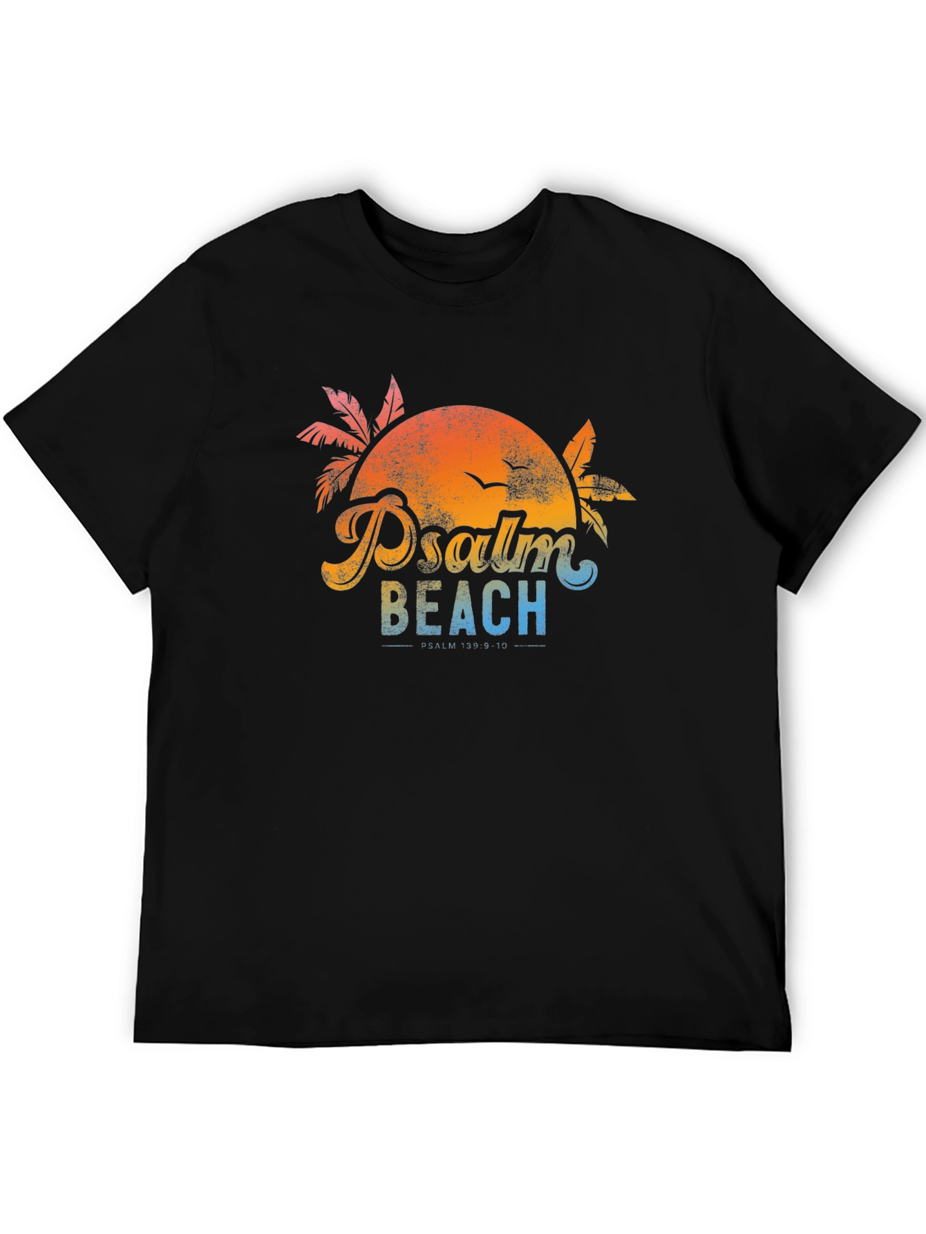 Psalm Beach T-Shirt - Retro Sunset Design