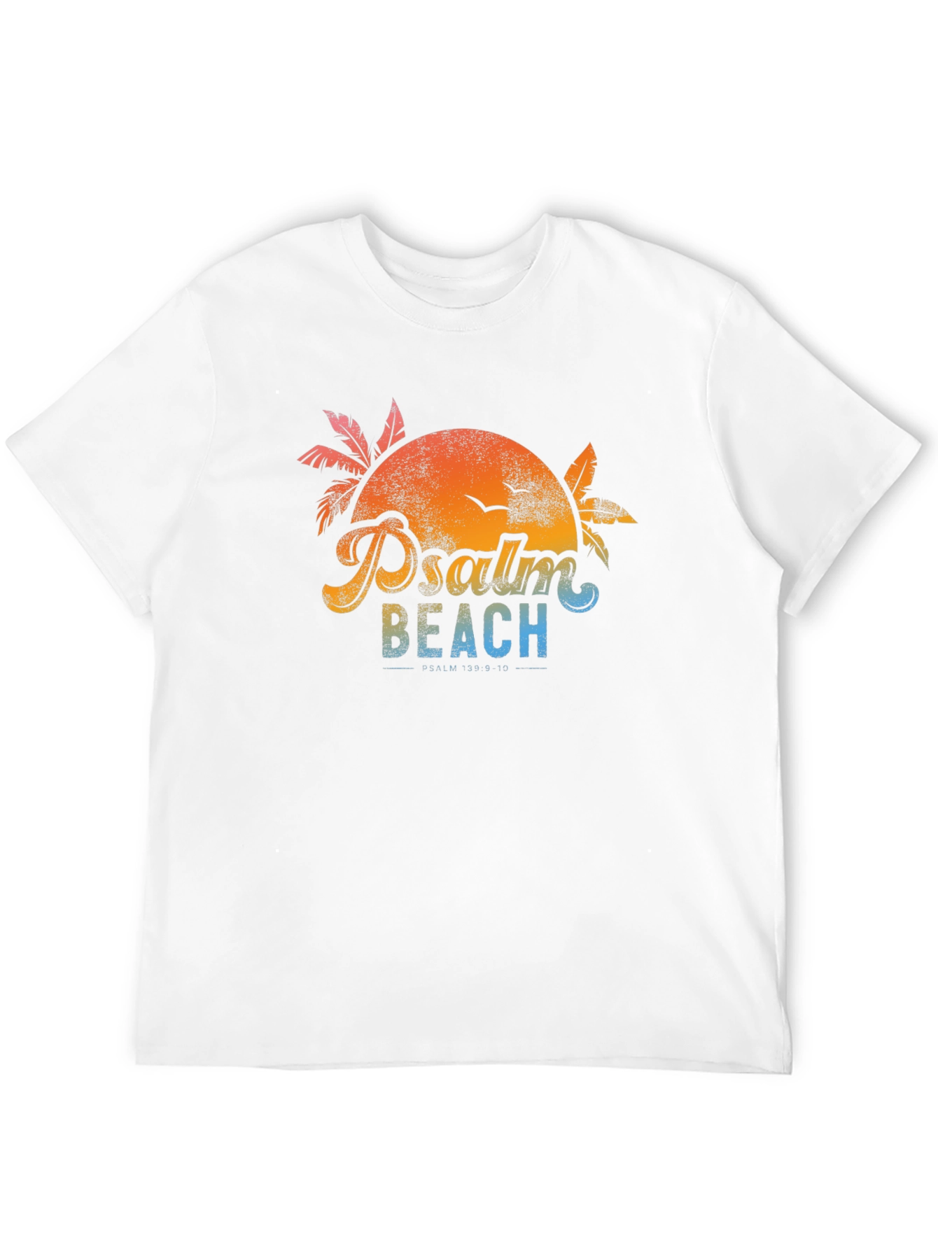 Psalm Beach T-Shirt - Retro Sunset Design