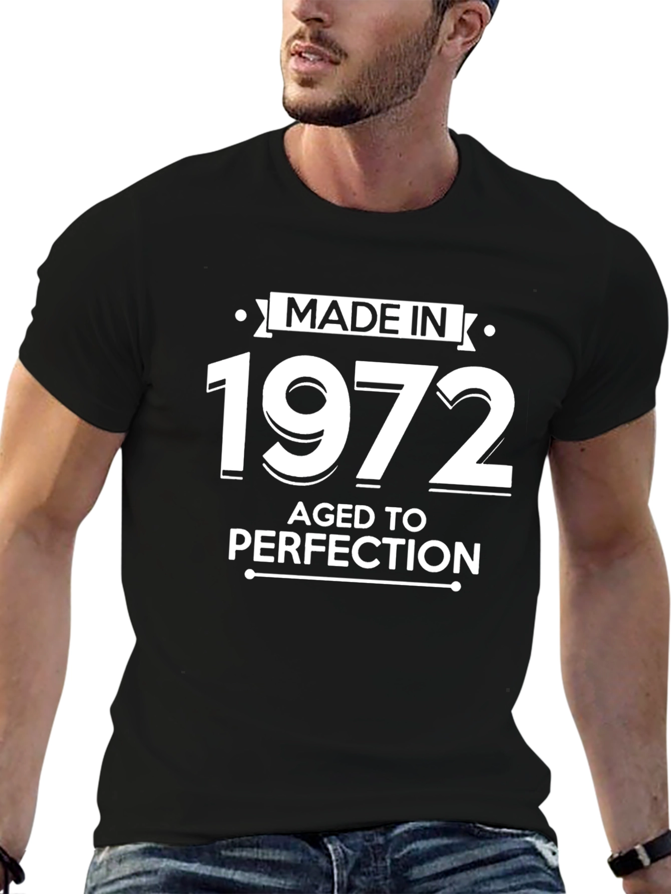 Made in 1972 Aged to Perfection Black T-Shirt