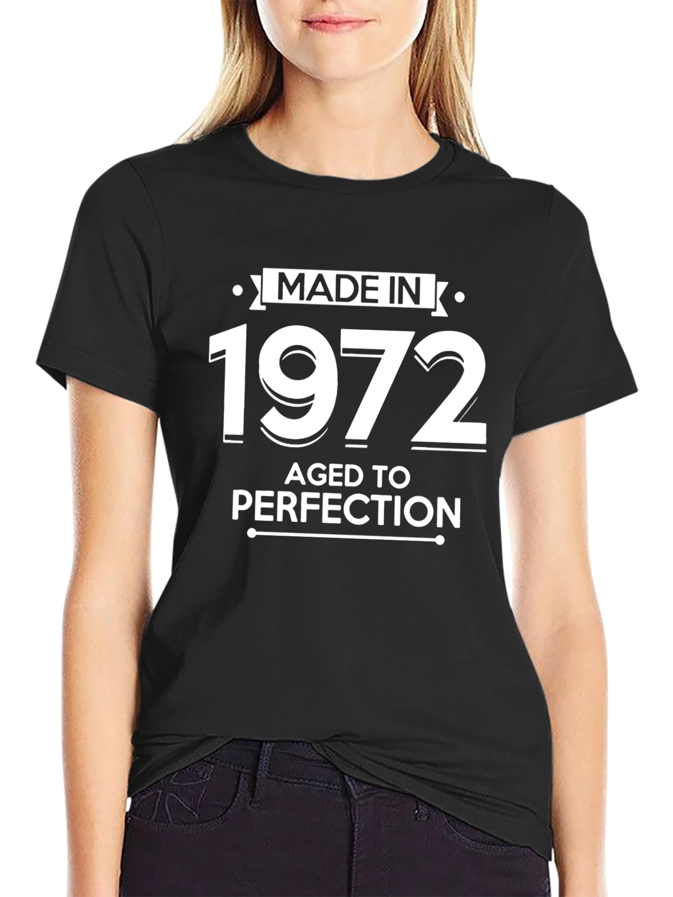 Made in 1972 Aged to Perfection Black T-Shirt
