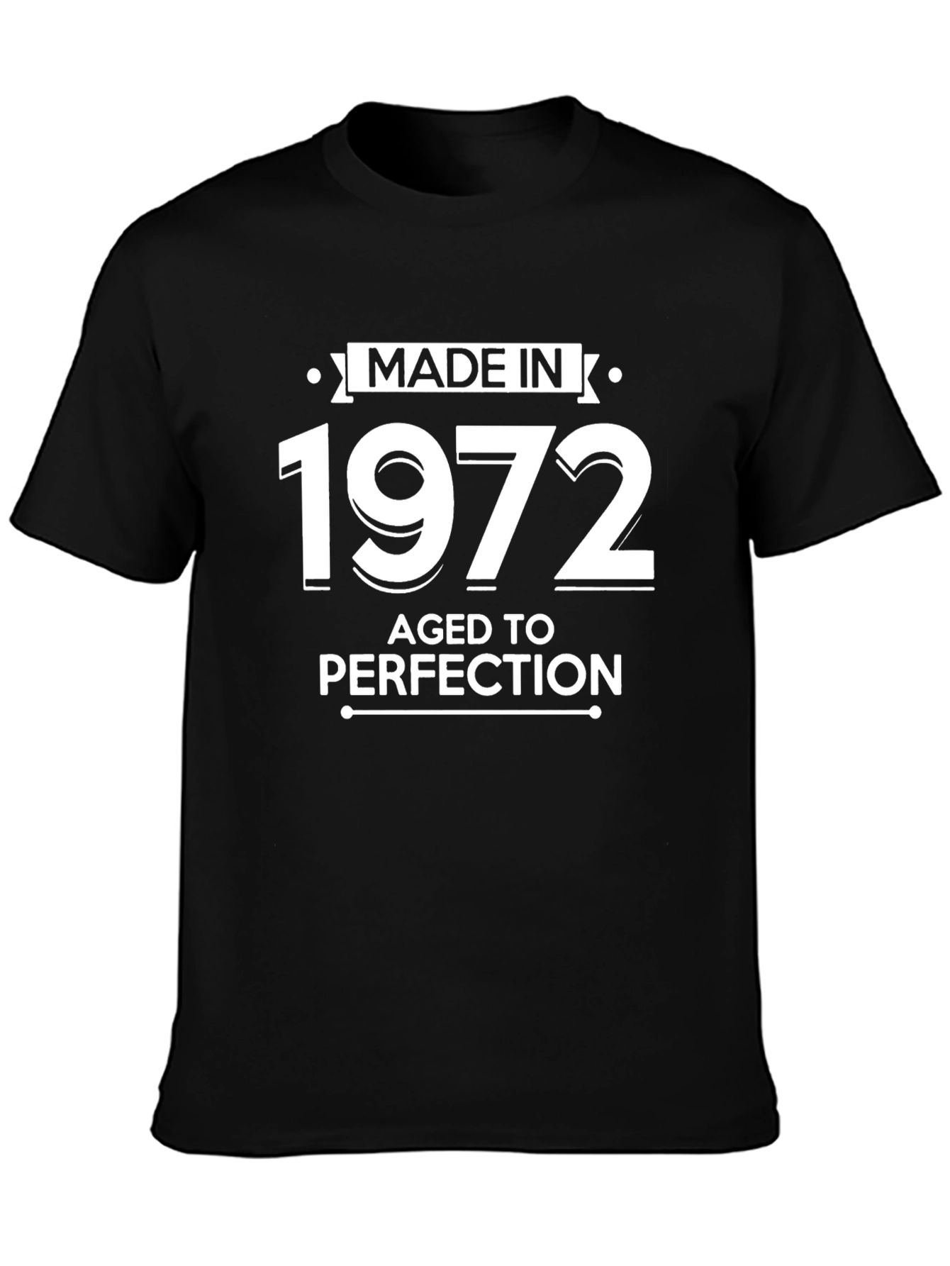 Made in 1972 Aged to Perfection Black T-Shirt