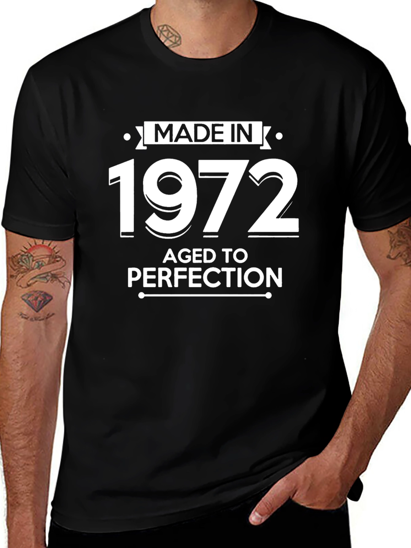 Made in 1972 Aged to Perfection Black T-Shirt