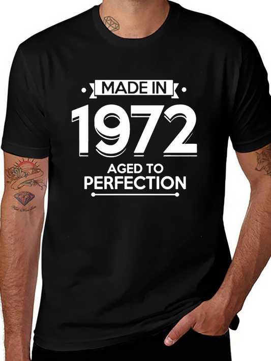 Made in 1972 Aged to Perfection Black T-Shirt