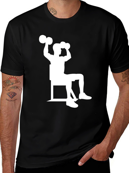 Workout Time! Black T-Shirt with Weightlifting Design