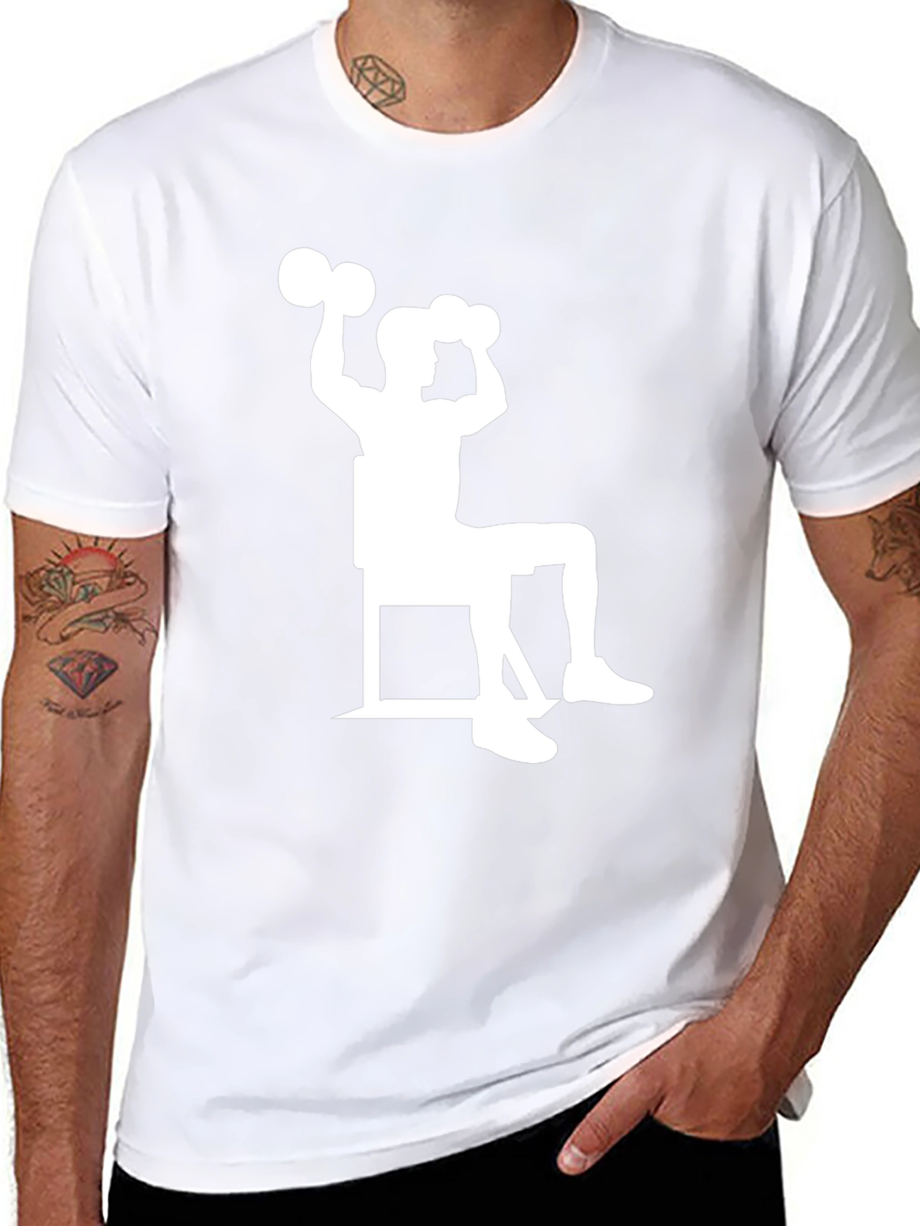Workout Time! Black T-Shirt with Weightlifting Design