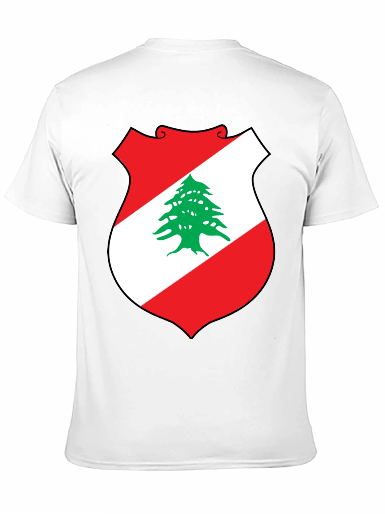 Lebanon Flag Shield Graphic T-Shirt - Black