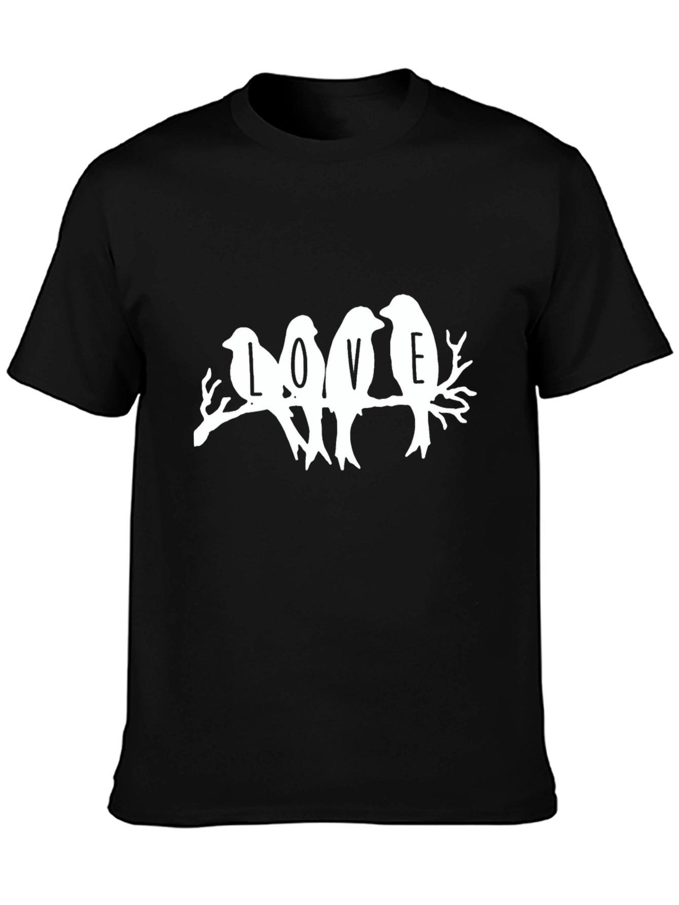 Love Birds Graphic Tee - Soft Cotton Black T-Shirt