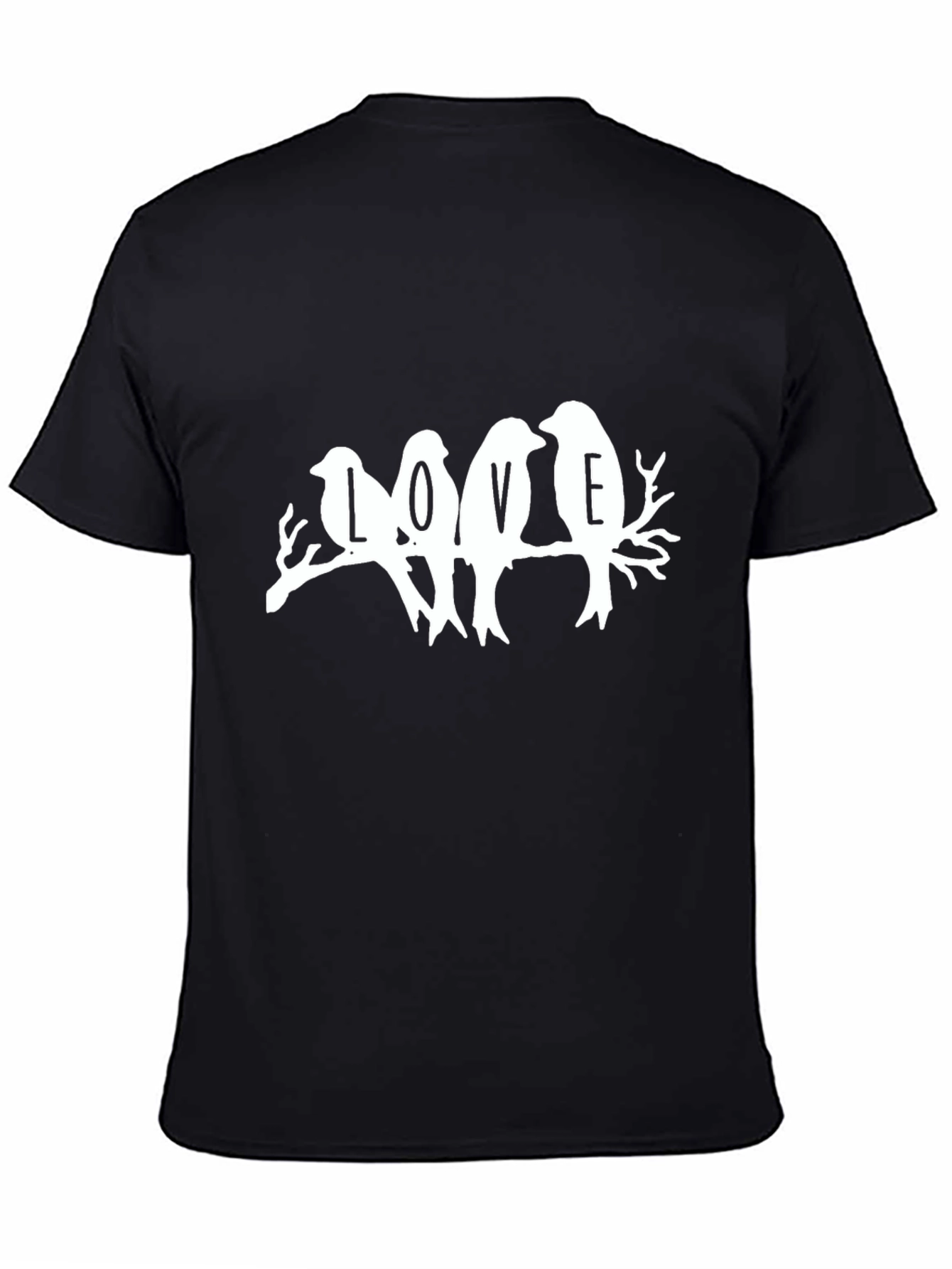 Love Birds Graphic Tee - Soft Cotton Black T-Shirt
