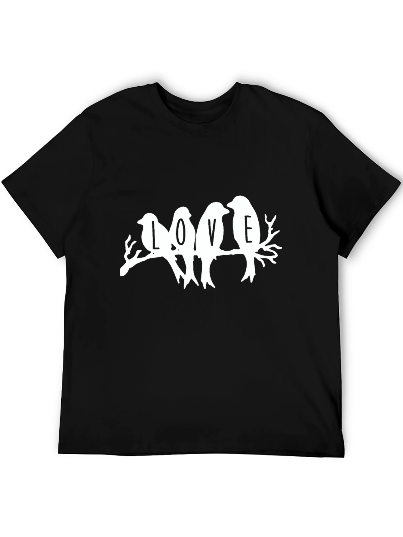 Love Birds Graphic Tee - Soft Cotton Black T-Shirt