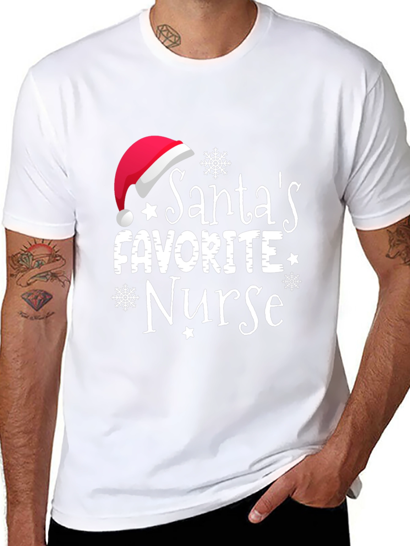 Santas Favorite Nurse Holiday T-Shirt