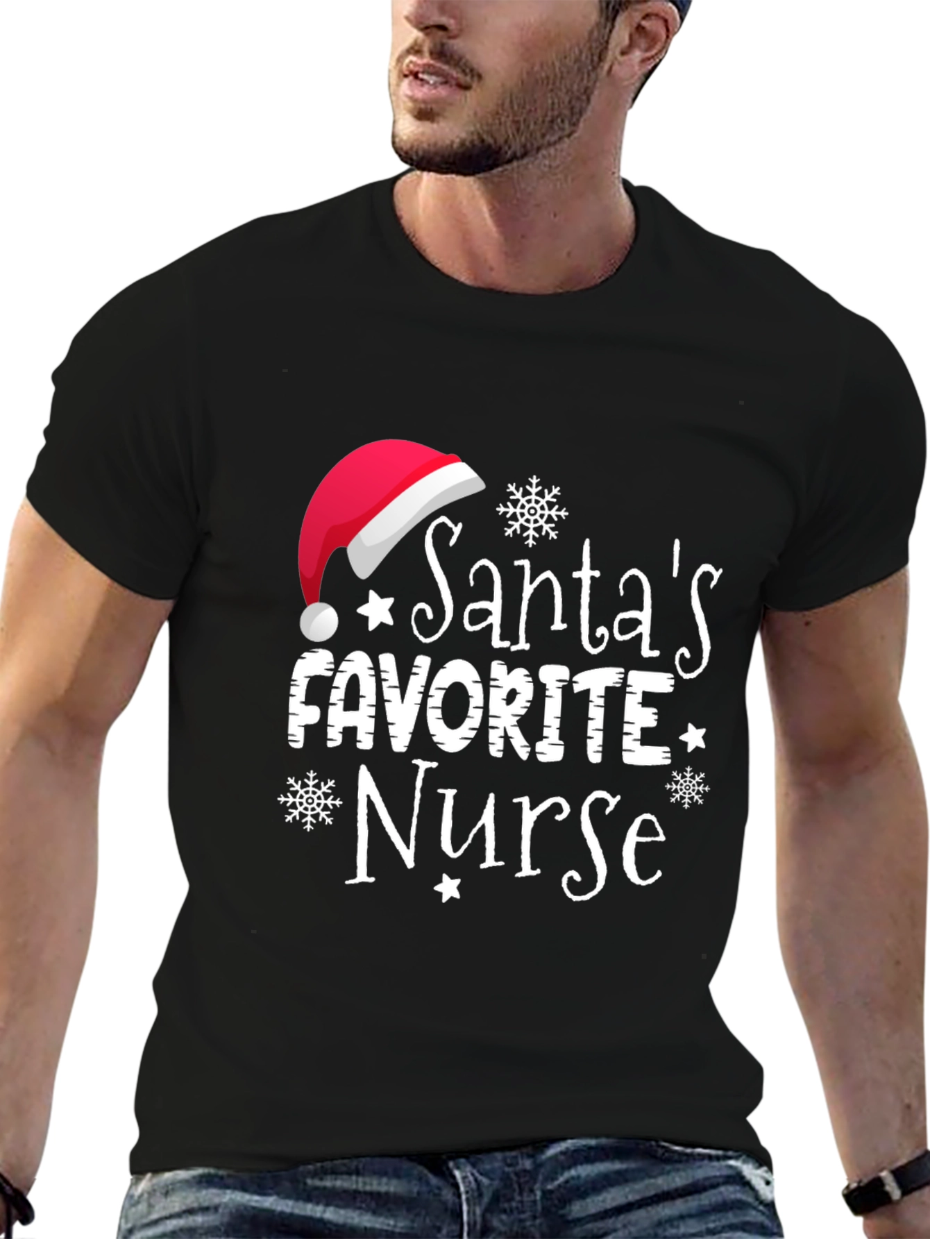 Santas Favorite Nurse Holiday T-Shirt