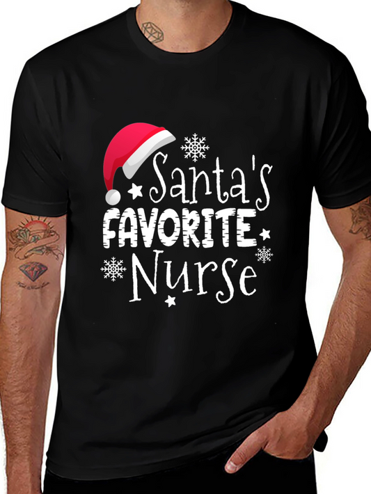 Santas Favorite Nurse Holiday T-Shirt