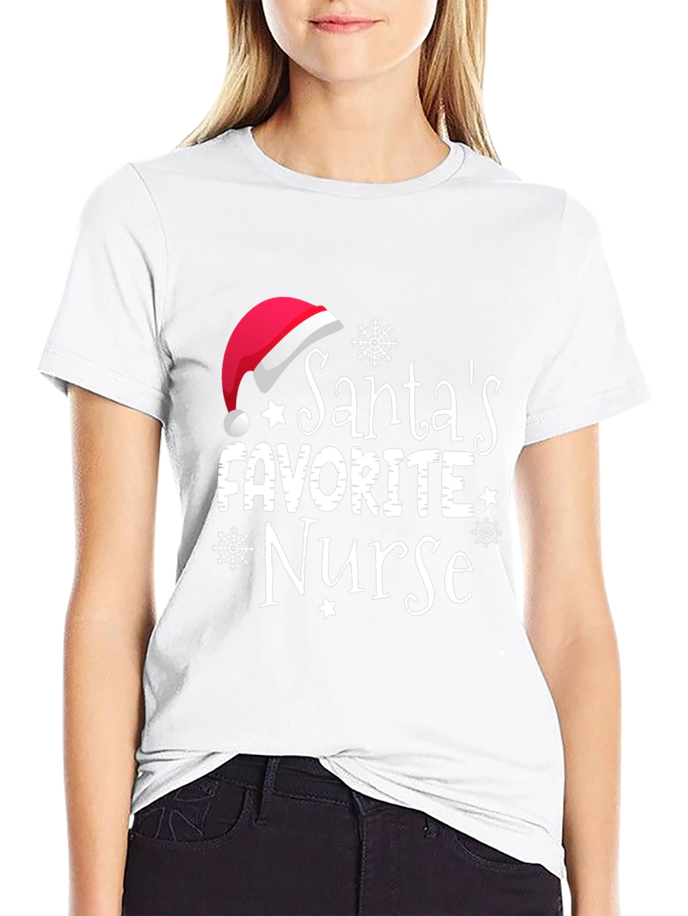 Santas Favorite Nurse Holiday T-Shirt