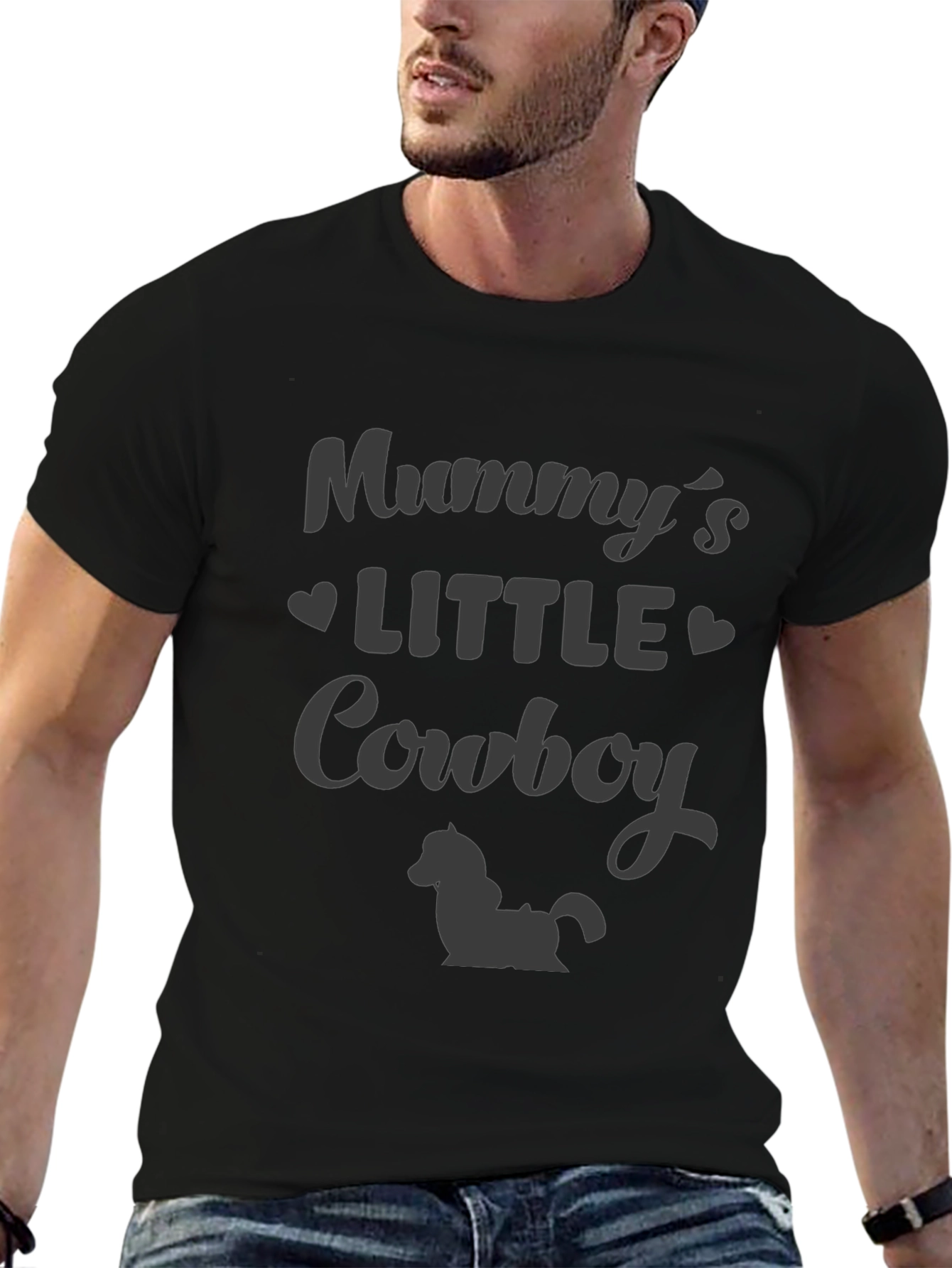 Mummys Little Cowboy Black T-Shirt
