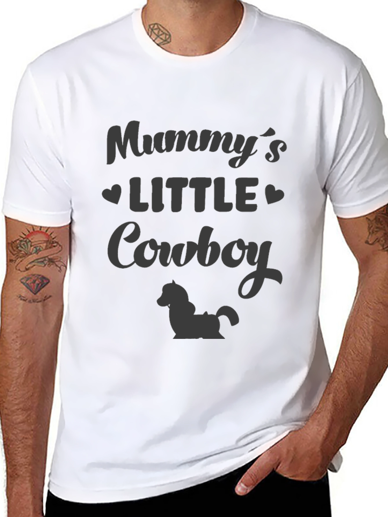 Mummys Little Cowboy Black T-Shirt