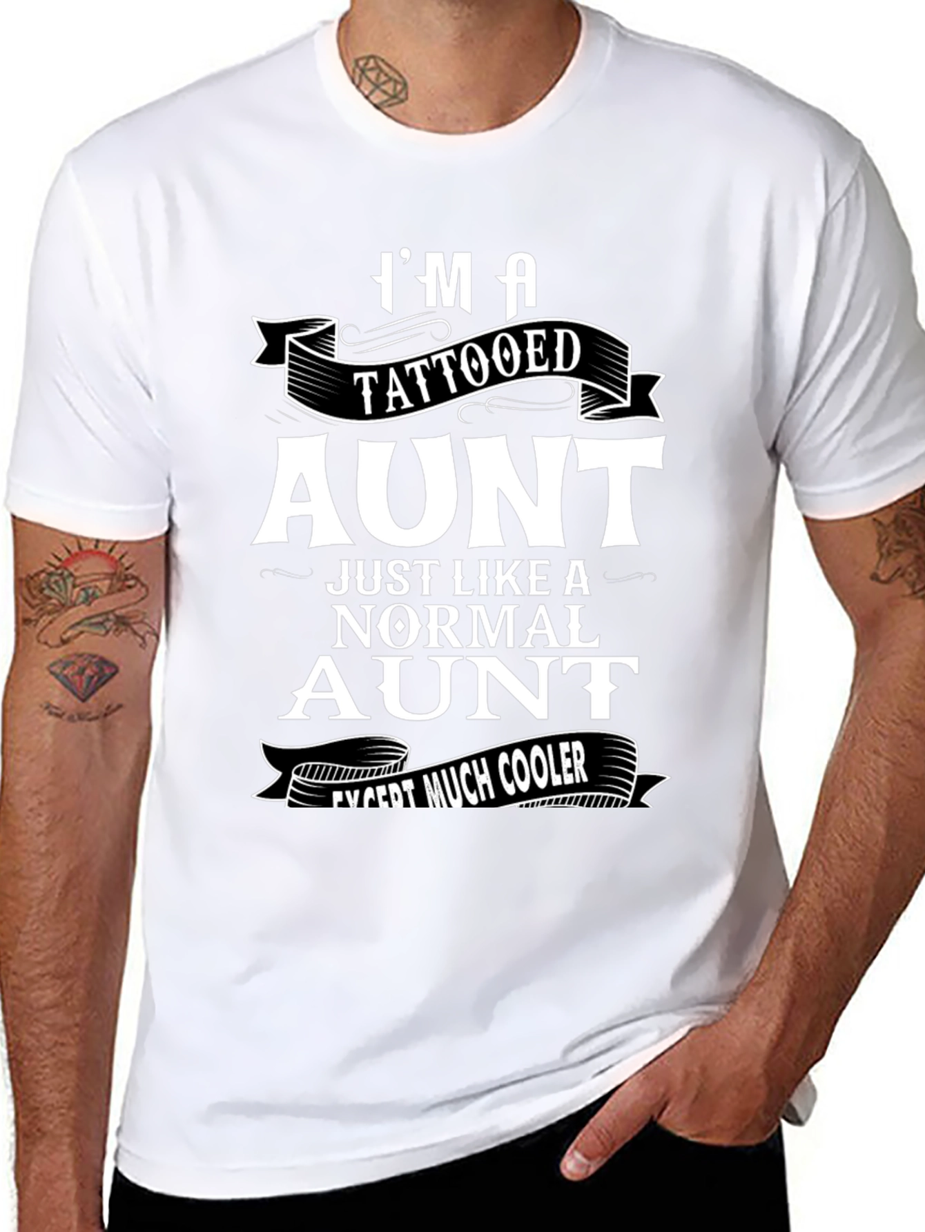 Tattooed Aunt Graphic Tee - Cool Aunt Shirt
