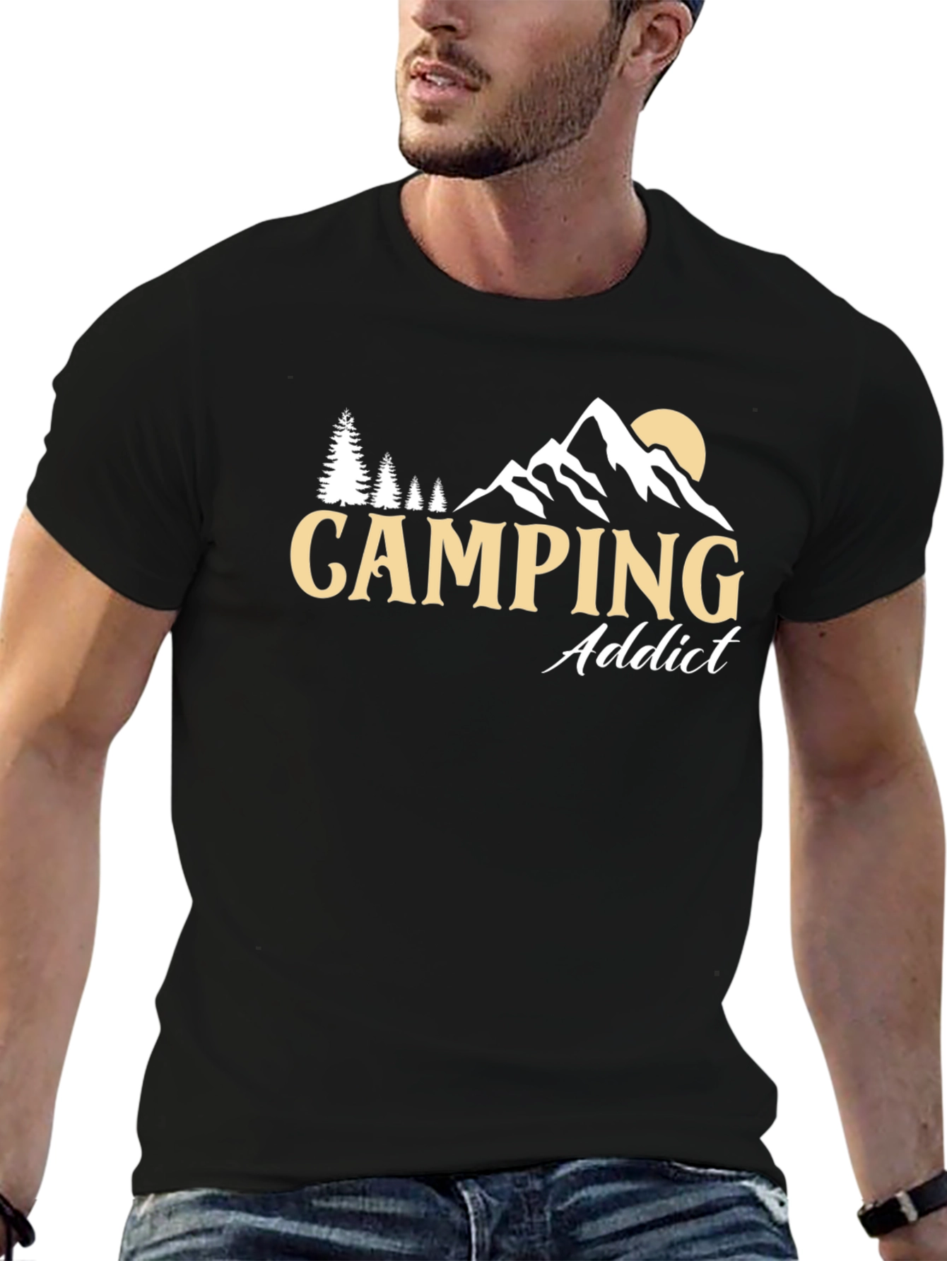 Camping Addict Graphic Tee - Black