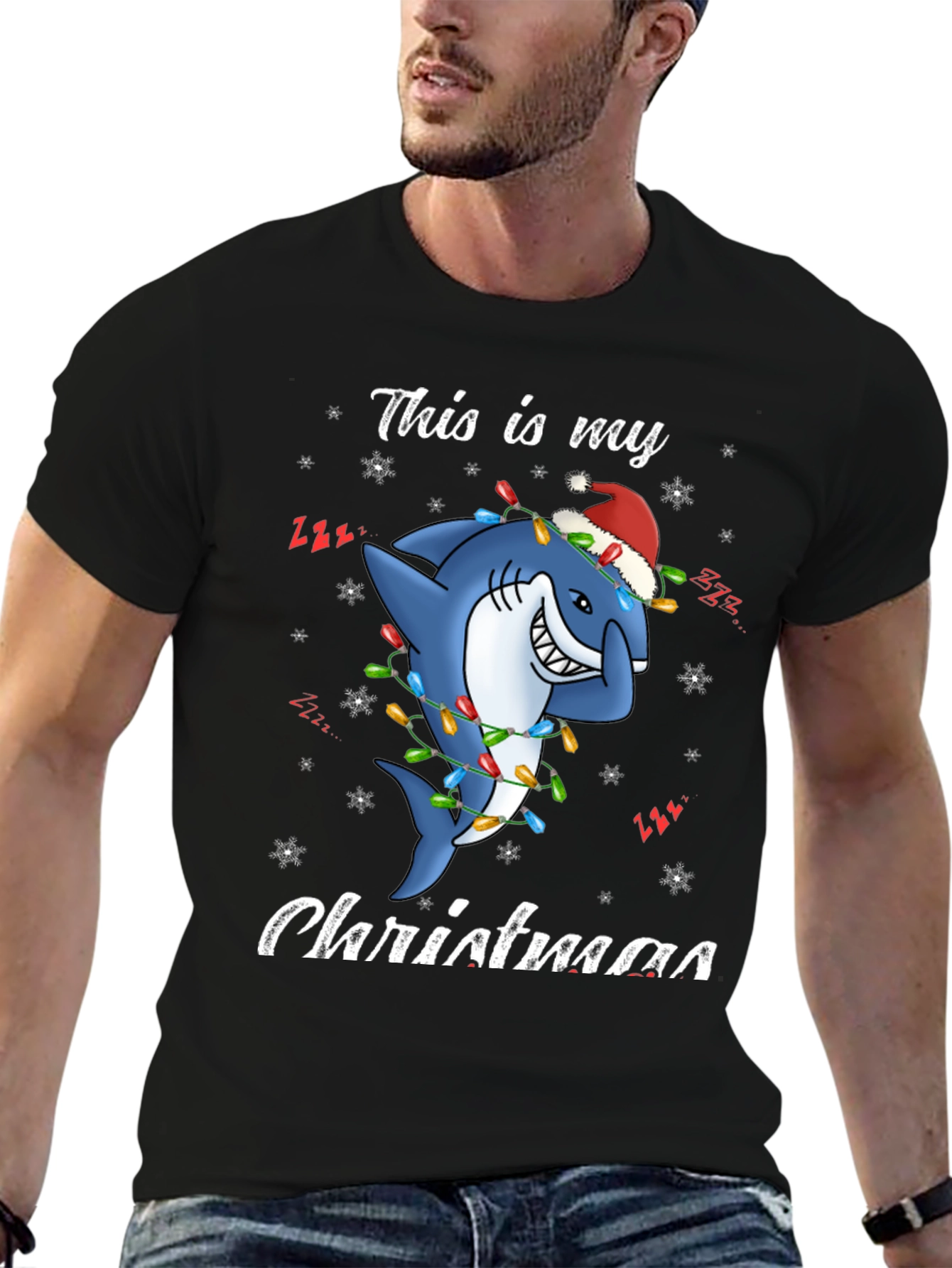 Christmas Shark T-Shirt - Holiday Festive Tee