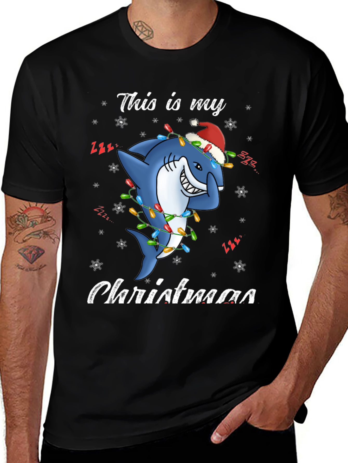Christmas Shark T-Shirt - Holiday Festive Tee