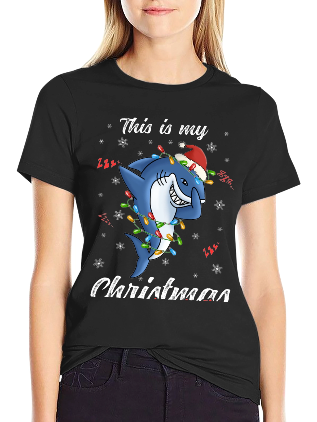 Christmas Shark T-Shirt - Holiday Festive Tee