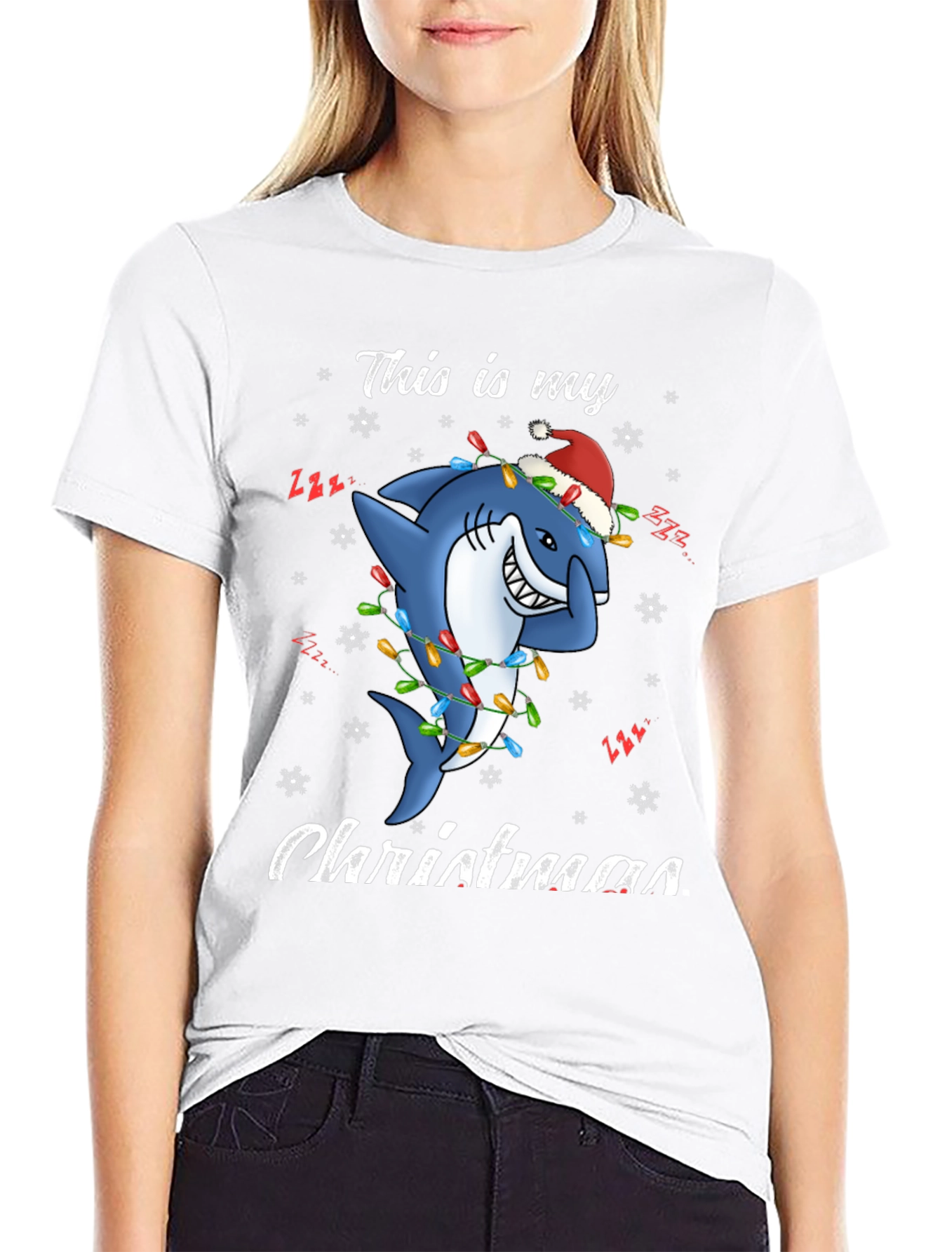 Christmas Shark T-Shirt - Holiday Festive Tee