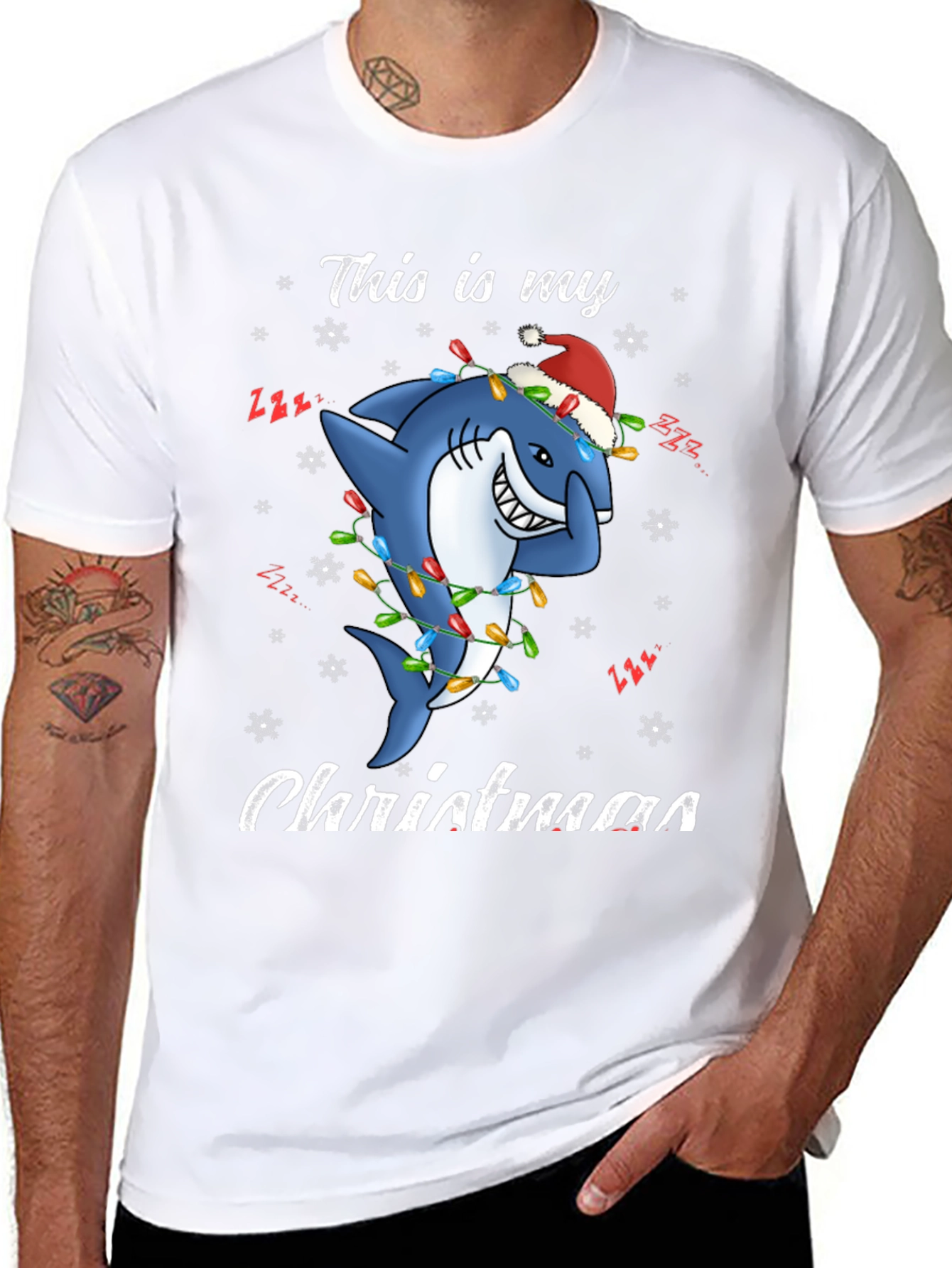 Christmas Shark T-Shirt - Holiday Festive Tee