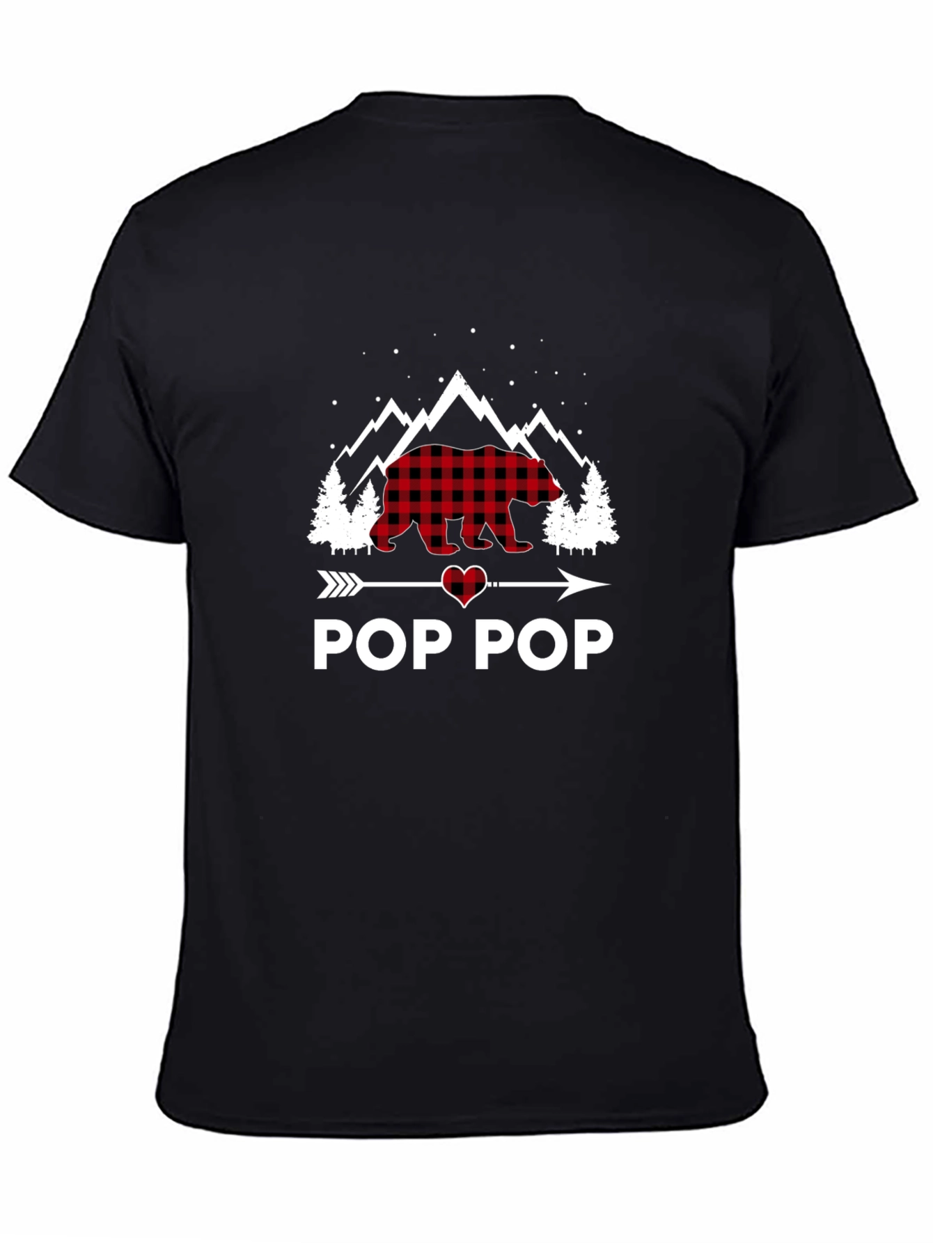 Pop Pop Plaid Bear Graphic T-Shirt
