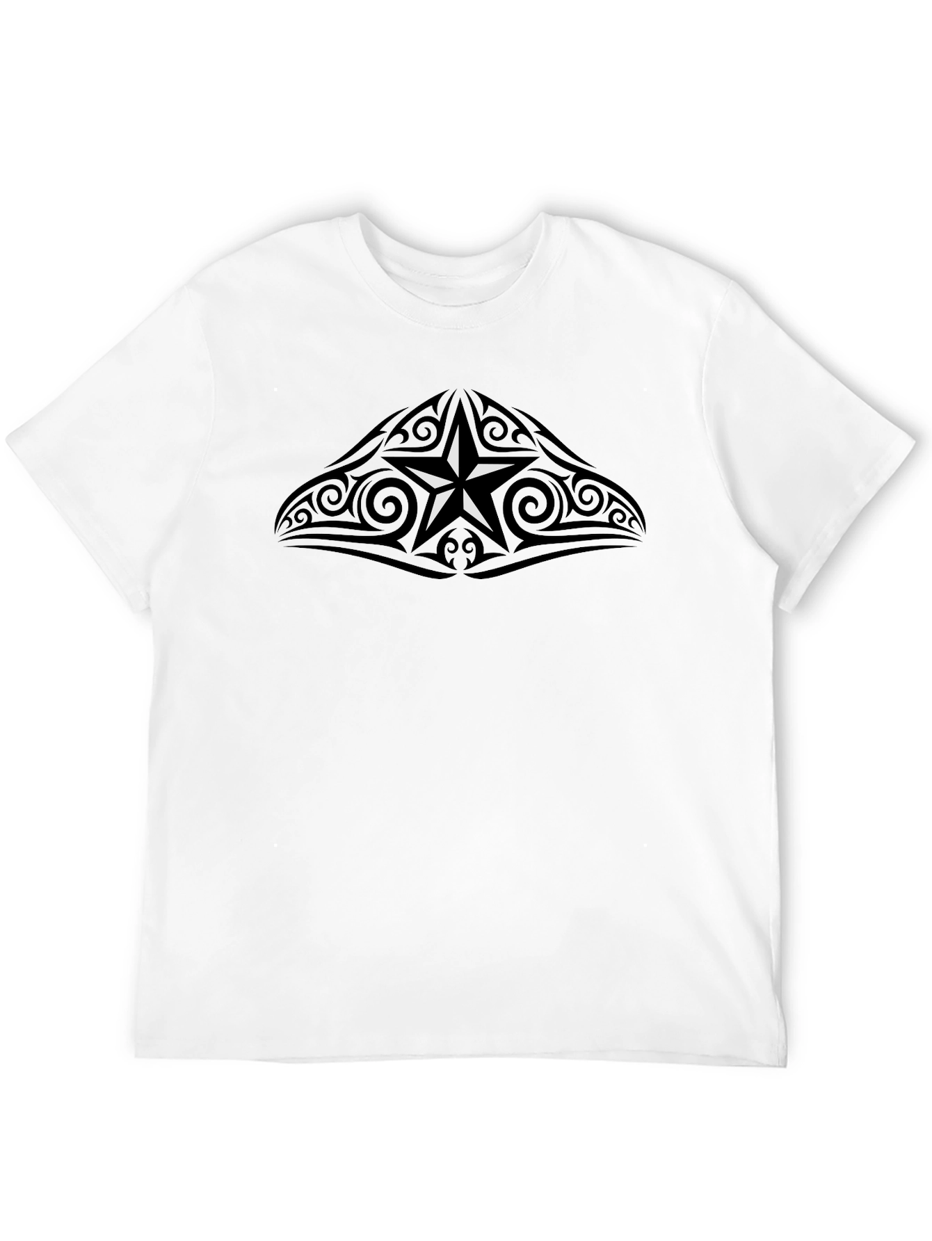 Tribal Star Graphic T-Shirt - Mens Crew Neck