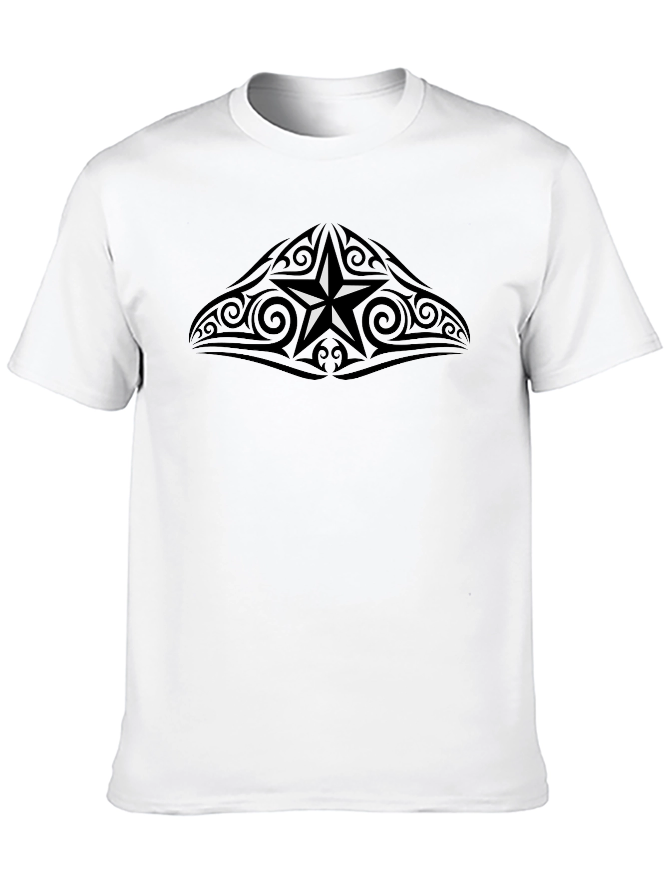 Tribal Star Graphic T-Shirt - Mens Crew Neck