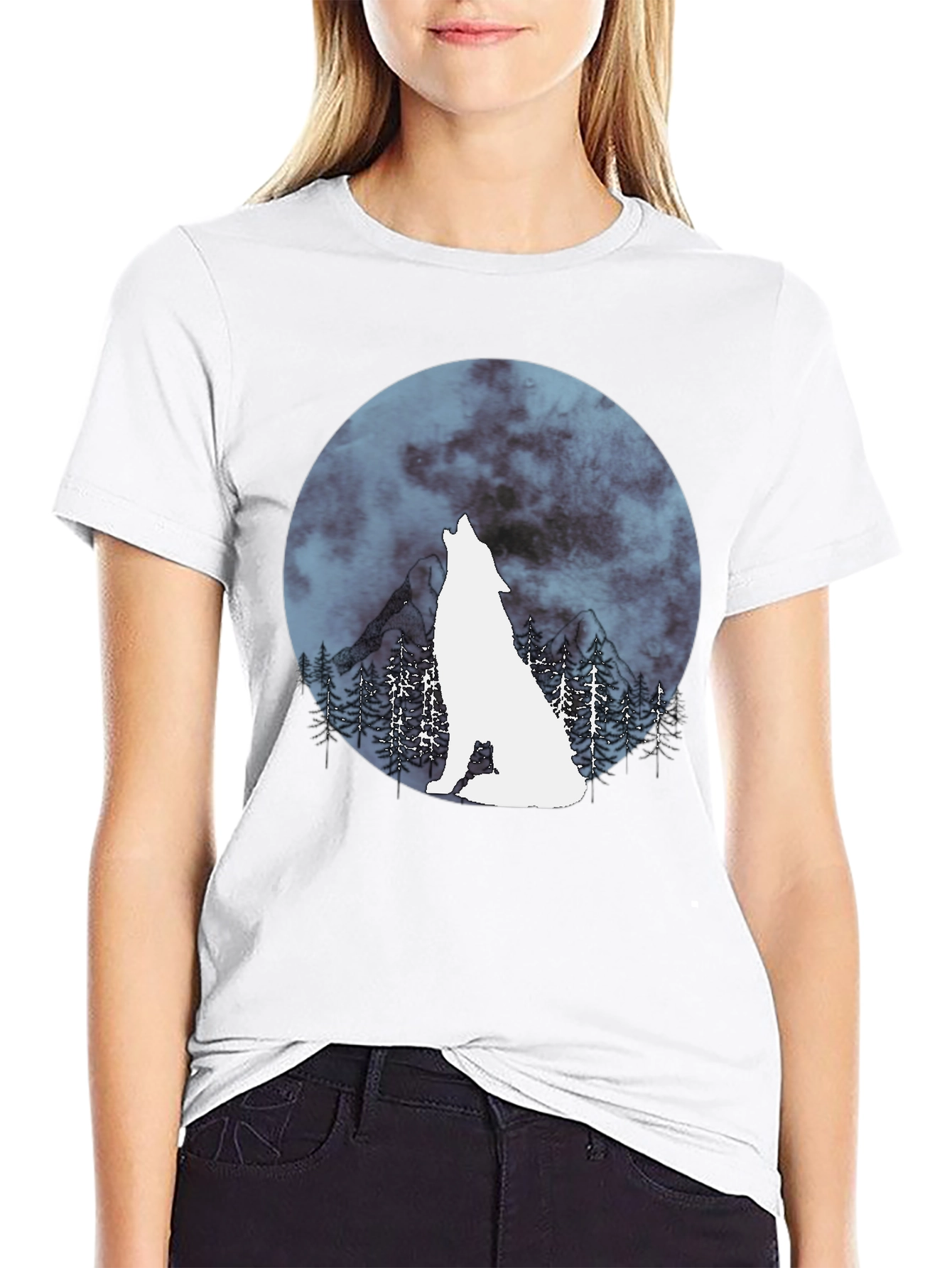 Wolf Moon Graphic Tee - Stylish Mens Shirt