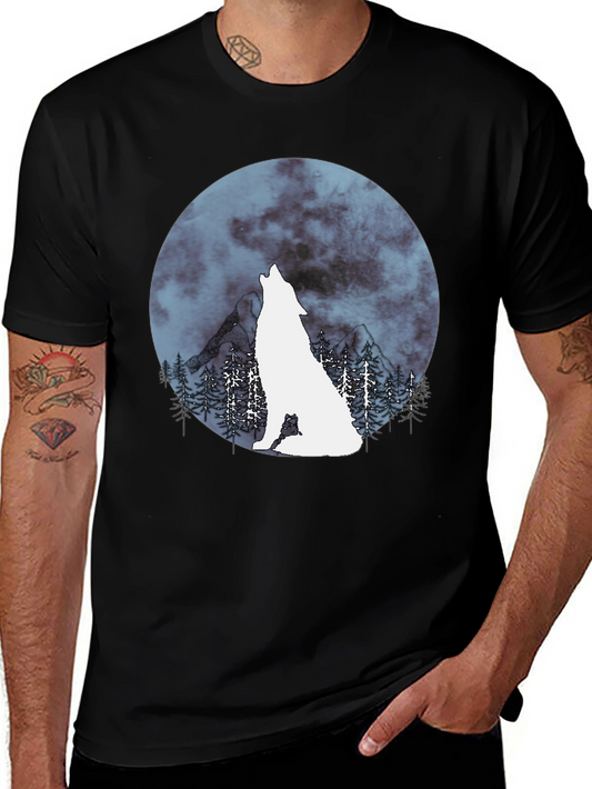 Wolf Moon Graphic Tee - Stylish Mens Shirt