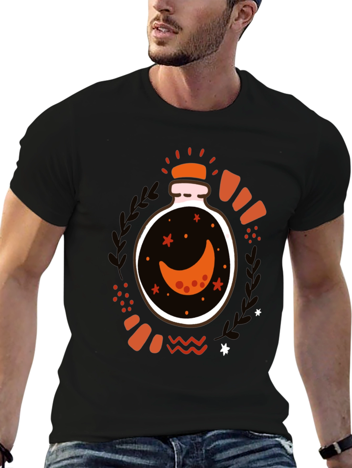 Moon Jar Graphic Tee - Stylish Mens T-Shirt