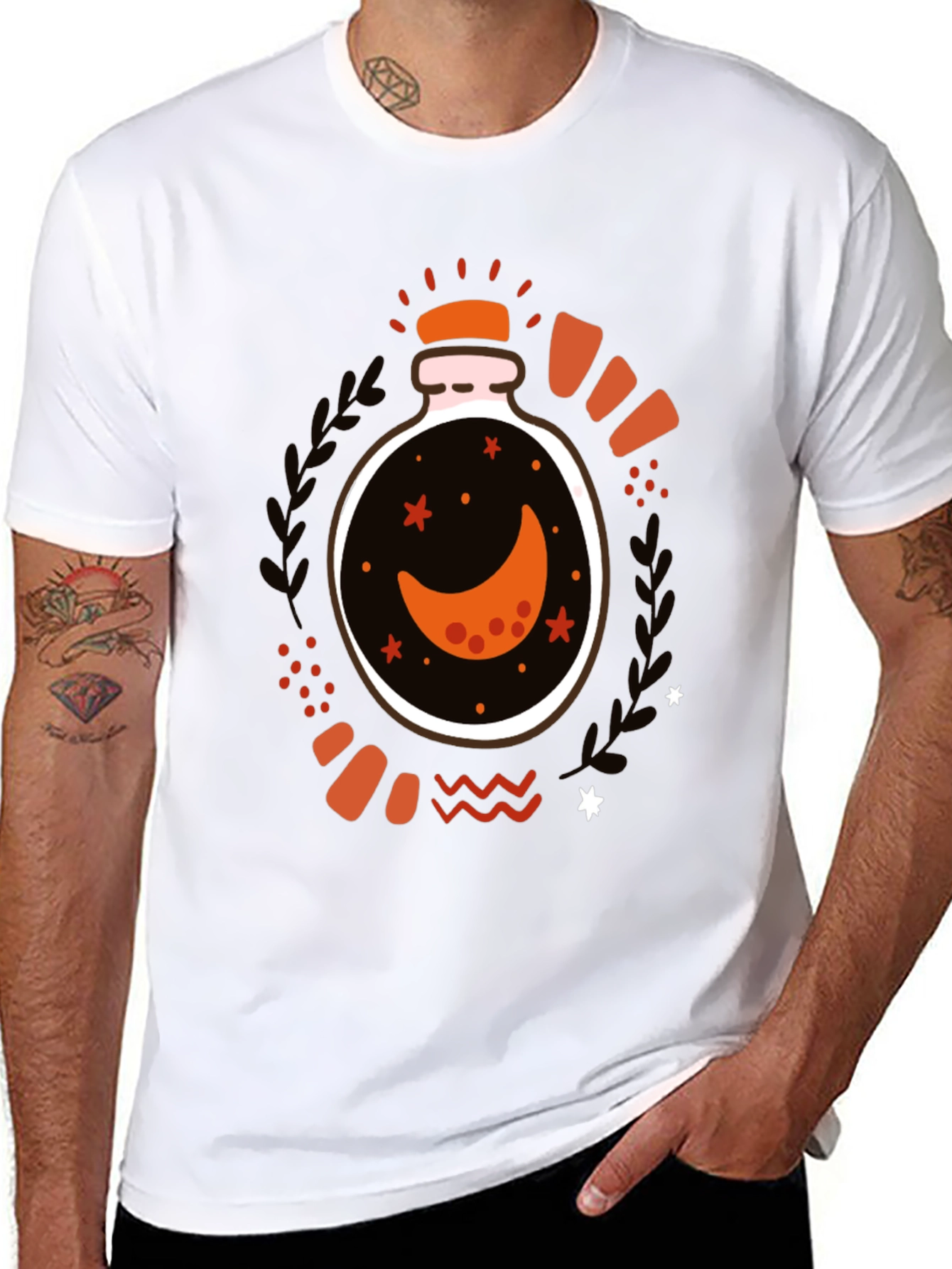 Moon Jar Graphic Tee - Stylish Mens T-Shirt