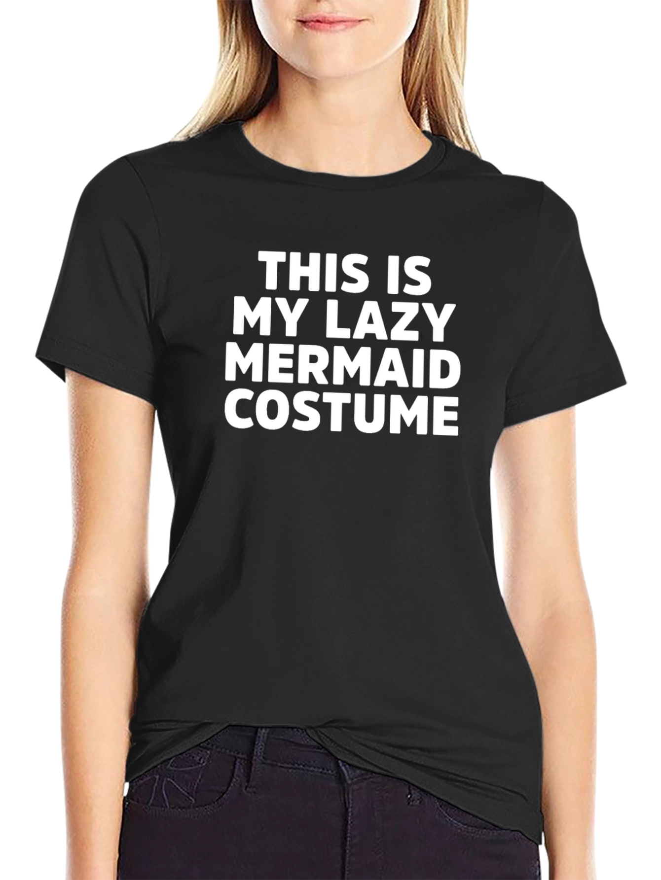 Lazy Mermaid Costume T-Shirt - Funny Halloween Tee