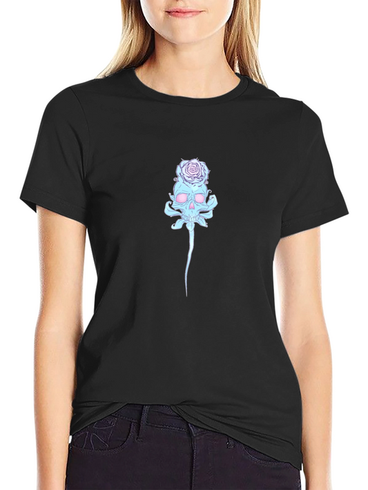 Skull & Rose Graphic T-Shirt - Black