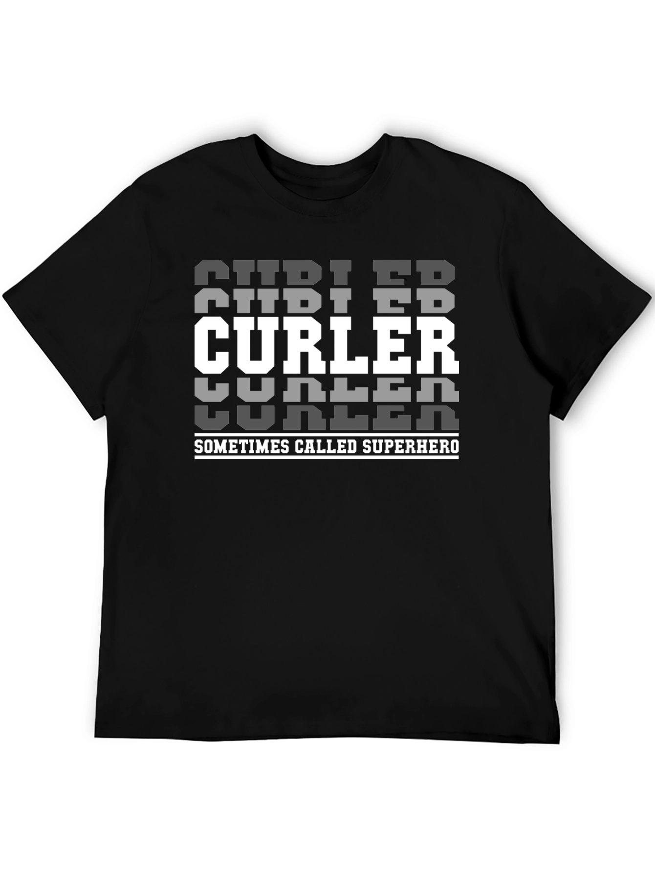 Curler Superhero T-Shirt | Black Crewneck Tee